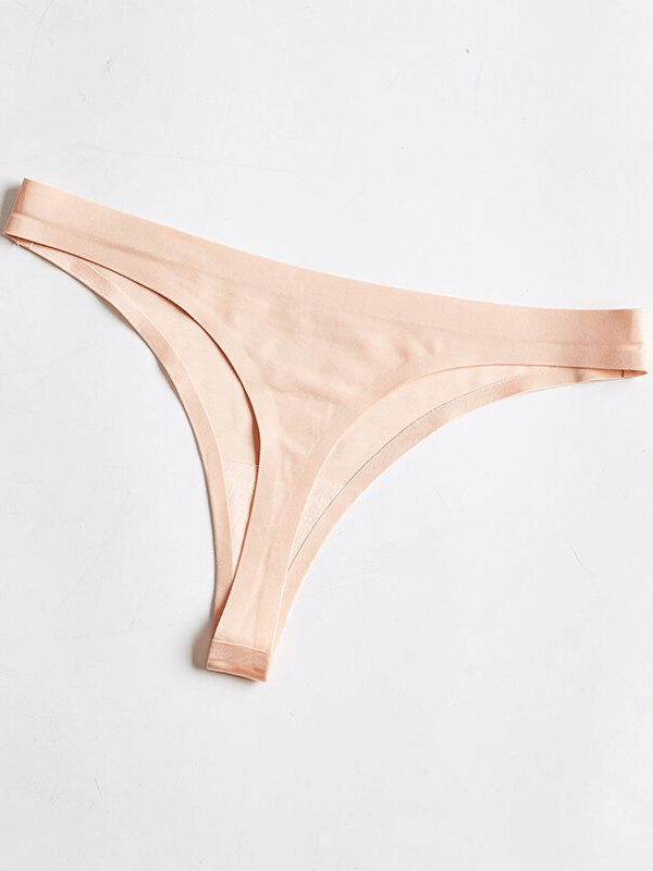 Seamless sports plain women's thong in nude, elastic and lightweight, design SF0989, sexy and stylish for comfortable fit.